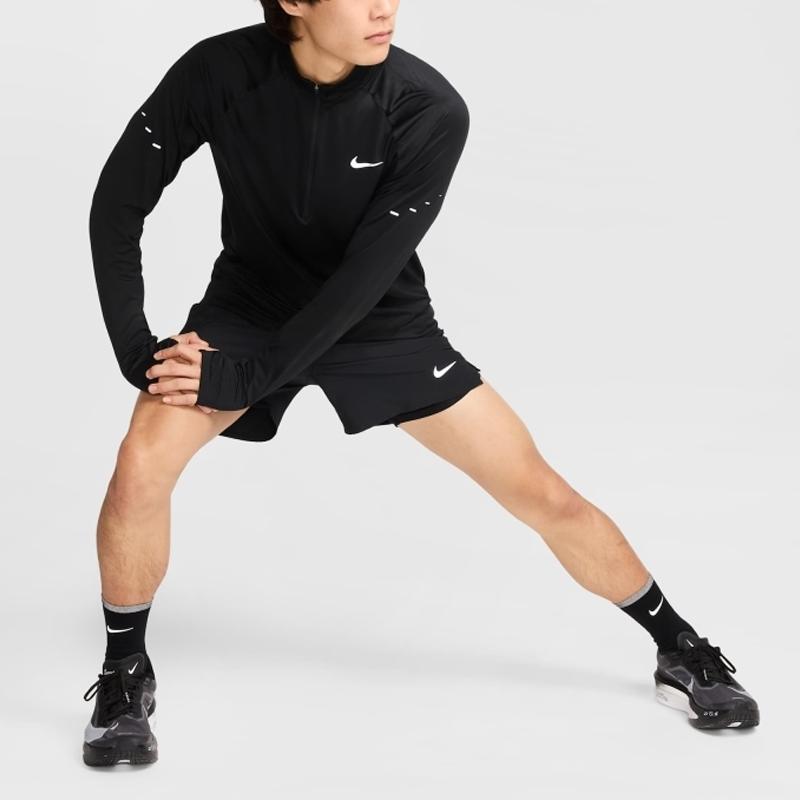 Nike Stride HZ Midlayer Breathable Stand Collar Long Sleeve T-Shirt Men Tops Black HV2181010