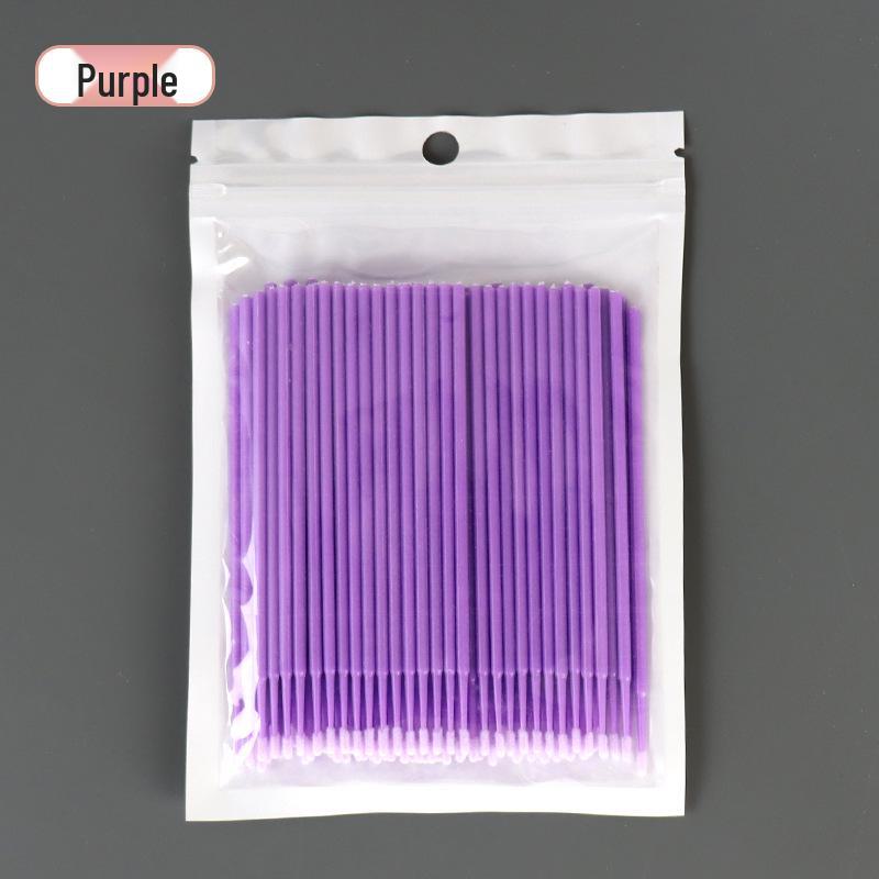 100 Purple Nano Cotton Swabs: Eyebrow, Eyeliner Correction, and Disposable Makeup Brushes