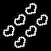 6PCS Mosaic Heart-shaped Pixel Heart-shaped Car Window Decoration, Waterproof Headlight and Taillight Decoration Stickers