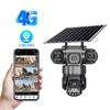 AOV Solar-Powered 4G Outdoor Surveillance Camera with Triple-Lens All-Day Recording