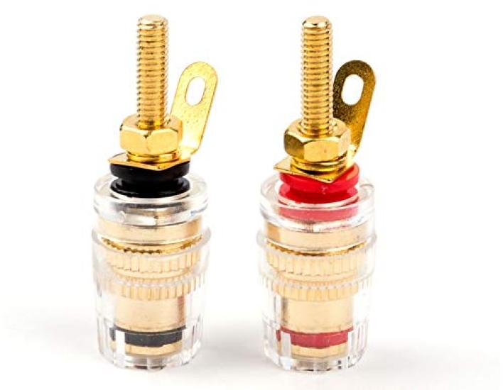 MINAKIKO Speaker 42mm Banana Plug Selectable Quantity of High-Performance Terminals, Gold-Plated, Compatible, (Set 16)