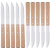 6/10Pcs flatware Set Natural Wood Handle Steak Knives Cutlery Stainless Steel Dinner Knife Dinnerware Kitchen Silverware Set