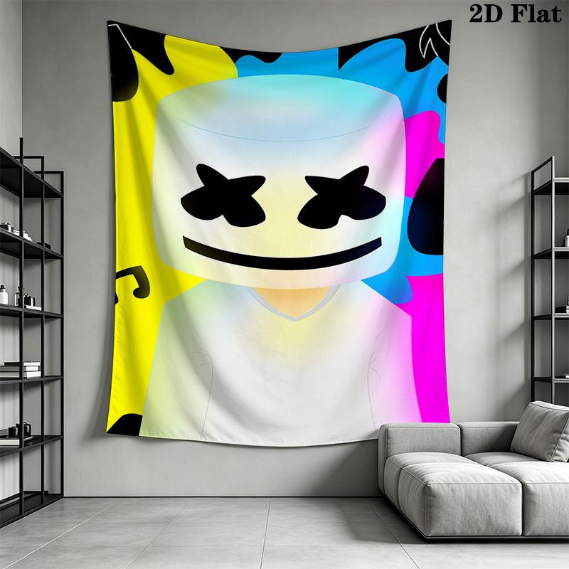 Marshmello-themed Print Pattern Home Decor Tapestry, Wall Hanging, Decorative RV Wall Cloth.XGT0914018