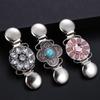 Fashion Charm Gift Rhinestone Retro Turquoise New Clip Clasps Shawl Brooch Cardigan Clip Sweater Blouse Pin