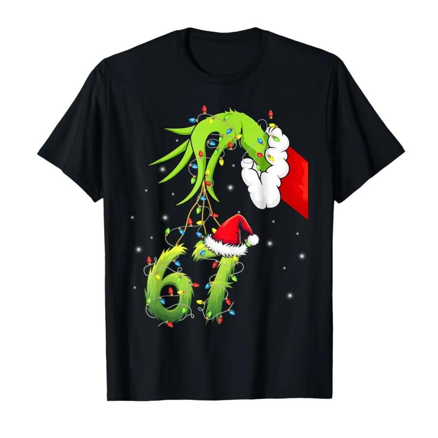 

Funny Six Seven 6 7 Meme 67 Xmas Hand Christmas Costume T-shirt For Men Women Cotton T Shirts Short Sleeve Tops S