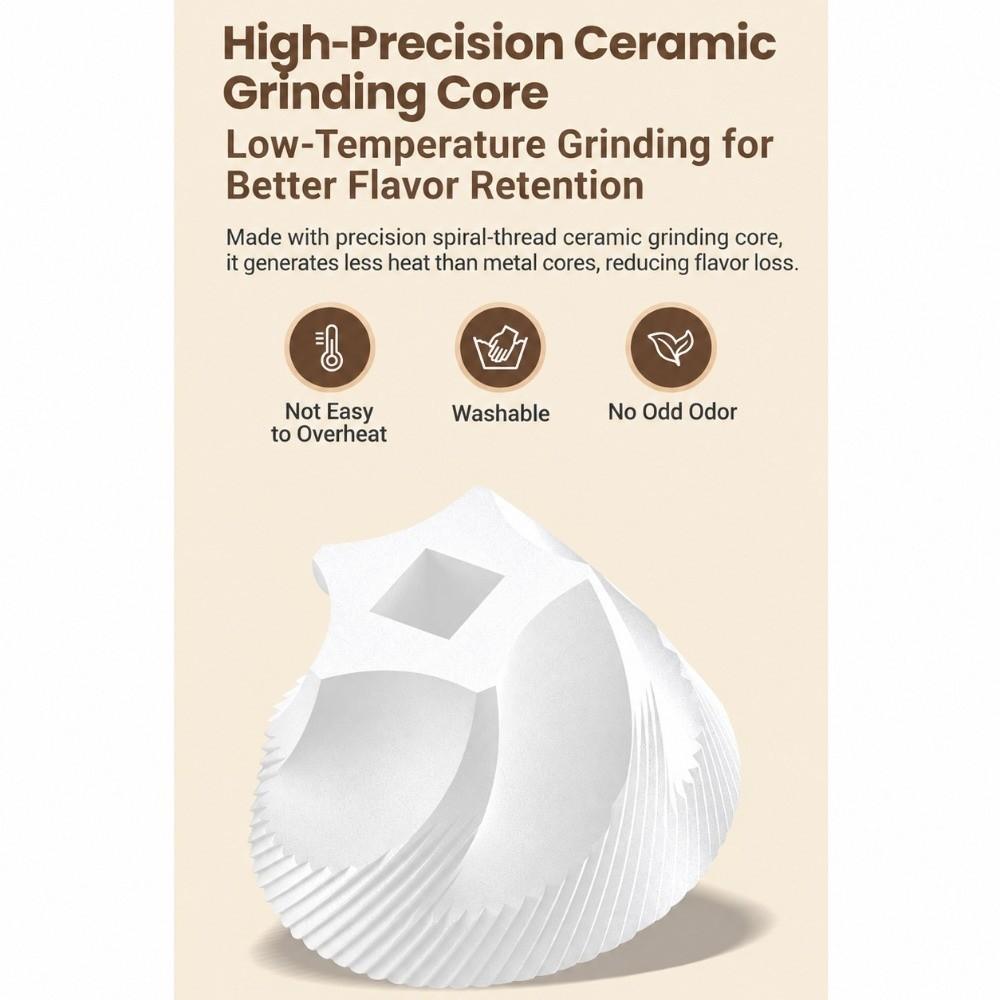 Ceramic Burr Mini Coffee Grinder USB Rechargeable Coffee Bean Grinder  Hand Pour Coffee
