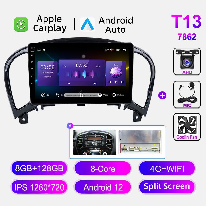 4G WIFI Car Radio Android 12 For Nissan Juke YF15 2010-2014 Multimedia Video Player BT Carplay GPS Navigation Head Unit No DVD