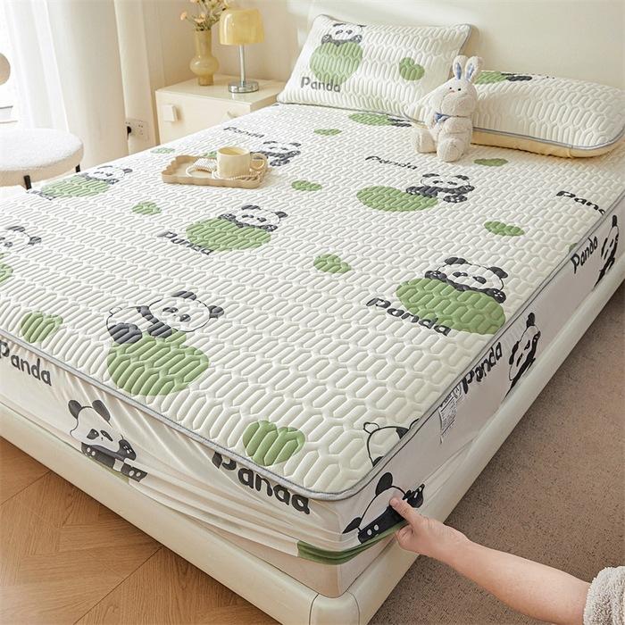 Cartoon Cute Pattern Cooling Fitted Sheet Single Natural Latex Fabric Soft Cushion for Bedding Slow Rebound Non-Slip Mattress