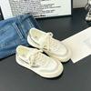 6 platform shoes women's versatile spring new niche casual student round head white shoes