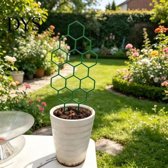 Stable Support for Small Vines Metal Honeycomb Trellis Potted Plants, 13.8" Climbing Plant Plants Indoor Hoya Pothos Ivy And Houseplants, Decorative