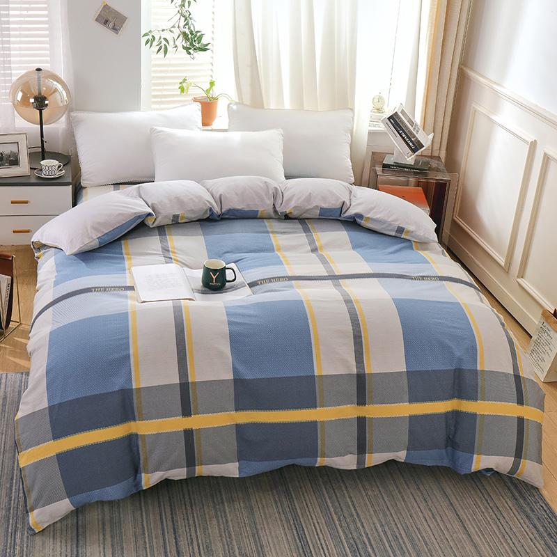 Pure Cotton Jet Printing Duvet Cover 200x230, Floral Plaid Quilt Cover is Comfortable and Breathable, and the Size of Double Bed