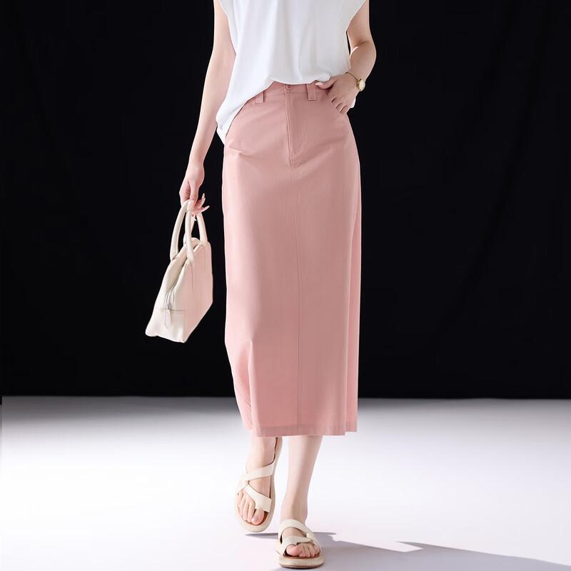 Demana Women's Pure Cotton Crossover Waist Straight Skirt