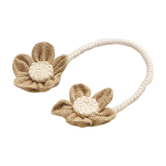 Handmade Crochet Flower Curtain Tieback, No Drilling Window Curtain Holders Ties Backs, Decorative Drape Curtain Holdbacks for Home Bedroom
