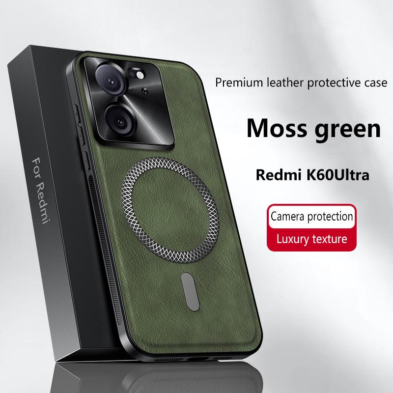 Redmi K60 Ultra Kılıfı Manyetik Zarif Deri Aşınmaya Dayanıklı Lens Tam Kapsamlı Kaymaz Tutuş Kenar Kapak Kabuk