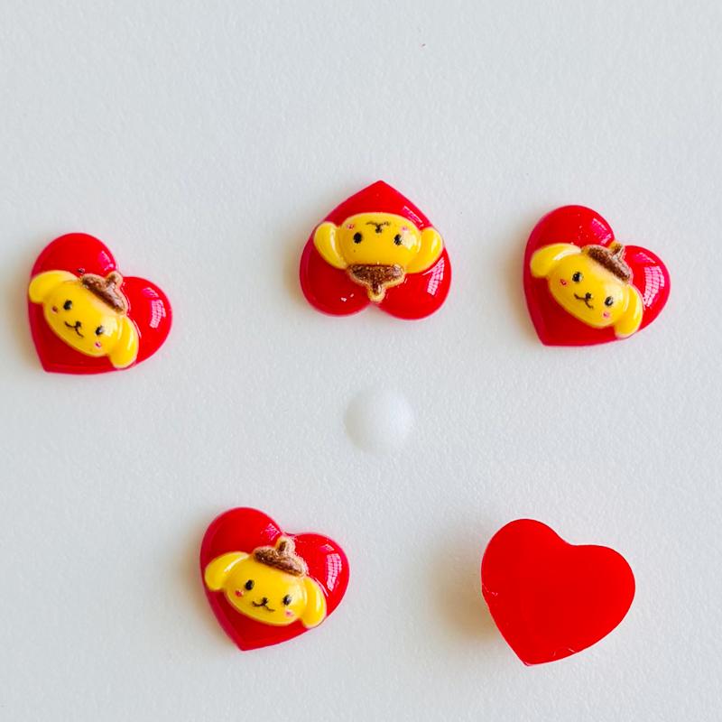 60 Pieces Of Mixed Resin Cartoon Sanrio Red Peach Heart Animal Head Rhinestone For Nail Art 3D Decoration Jewelry A42