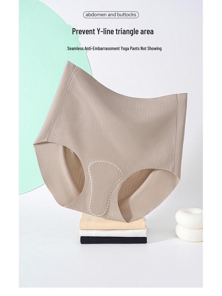 High-Waisted Yoga Seamless Underwear: Women's Anti-Embarrassment, Tummy Control, No Wedgie, Antibacterial, Breathable Briefs
