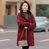 Mom's Double-Sided Hooded Overcoat: Thick Cotton-Padded, Fleece-Lined Jacket for Autumn & Winter - Mid-Length for Middle-Aged & Elderly Women
