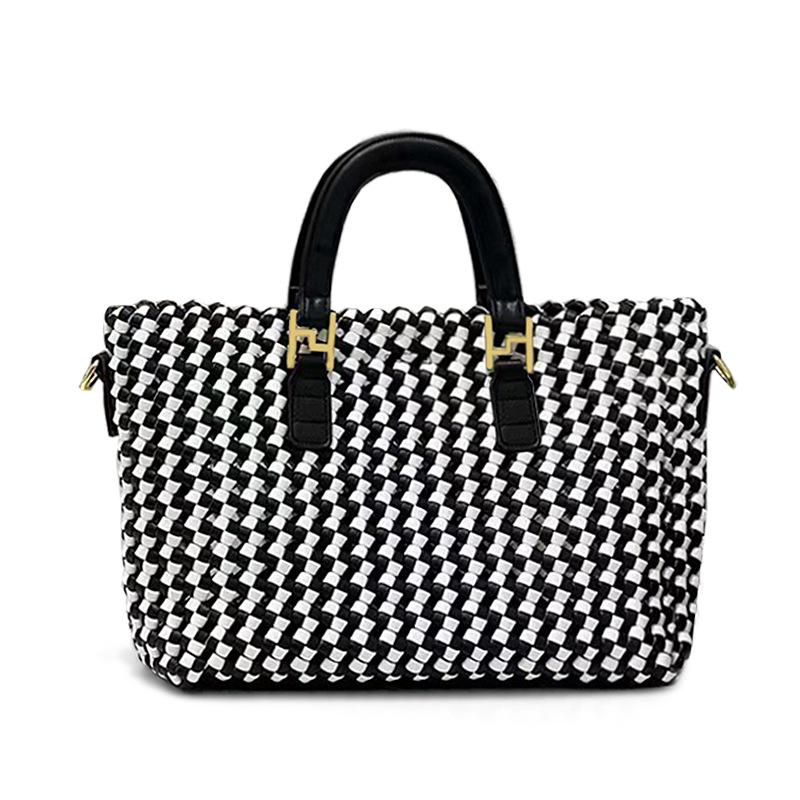 Summer Casual, Versatile Large-capacity Tote Handbag, Hand-woven Bag, Simple Three-piece Set, Single-shoulder Crossbody Bag
