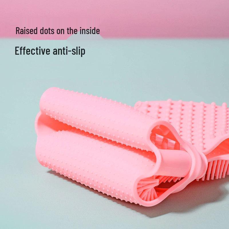 Double-Sided Silicone Bath & Shower Brush for Daily Body Massage & Skin Cleansing