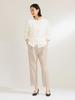 Beams Long Sleeve Tweed Knit Free 64150486887 Demi-Luxe Women's V-Neck Cardigan, OFF_WHITE, Size,