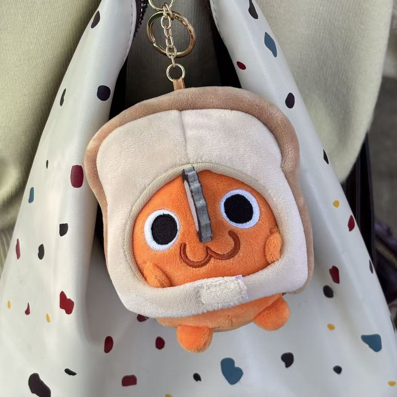 10cm Chainsaw Man Brood Pochita Zachte Pluche Vulling Pop Sleutelhanger Handtas Hangende Ornamenten Taille Decoratie Vriend Verjaardagscadeau black