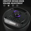 BT Speaker Loud Boombox with Double Subwoofer Deep Bass Lights Outdoor Speaker Support USB/TF/AUX/FM/BT/MIC for Home Party Gift