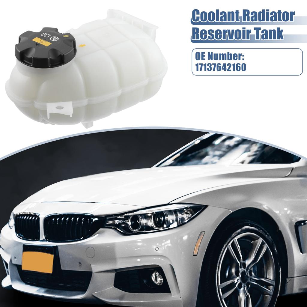 X AUTOHAUX Coolant Radiator Reservoir Tank 17137642160, Coolant Overflow Expansion Bottle with Cap and Sensor for BMW 328d M2 435i 335i