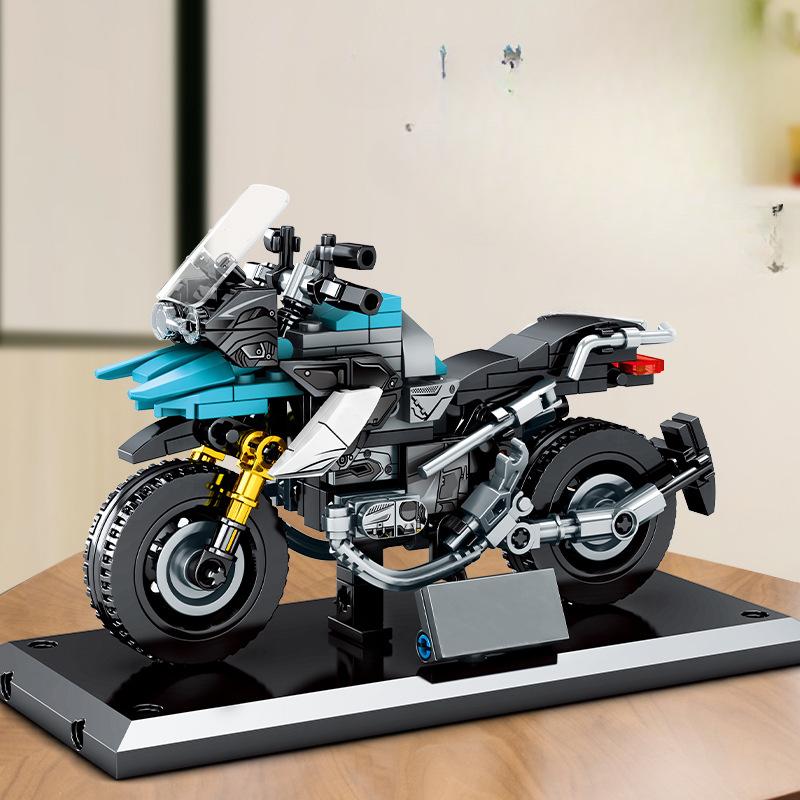 255 szt. Seria Nauka i Technologia Mechaniczny Motocykl Motocykl Samochód Wyścigowy Klocki Zabawka Prezent dla Dzieci Bez Pudełka