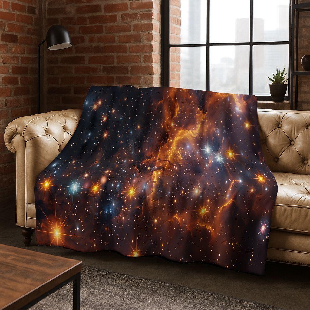 Dreamy Galaxy Universe Space Stars Black Hole Earth Flannel Blanket,Cozy Soft Throw Blanket for Home Bedroom Bed Sofa Cover Gift