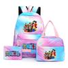 3Pcs/set Anime One Piece Anti-Theft Backpack Casual Daypack with Lunch Bag Pencil Case Back To School Daily Bookbag for Boy Girl Mochila Rucksack