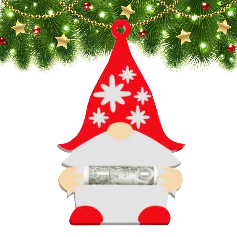 

Christmas Ornament Cash Holder Wooden Funny Christmas Money Cards Durable Blessings Can Be Written On The Back Novelty Gifts