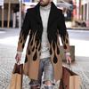 Mens Slim Fit Mid-Length Wool Blend Coat Striped Printed Casual Winter Outerwear 24-35 Years Old