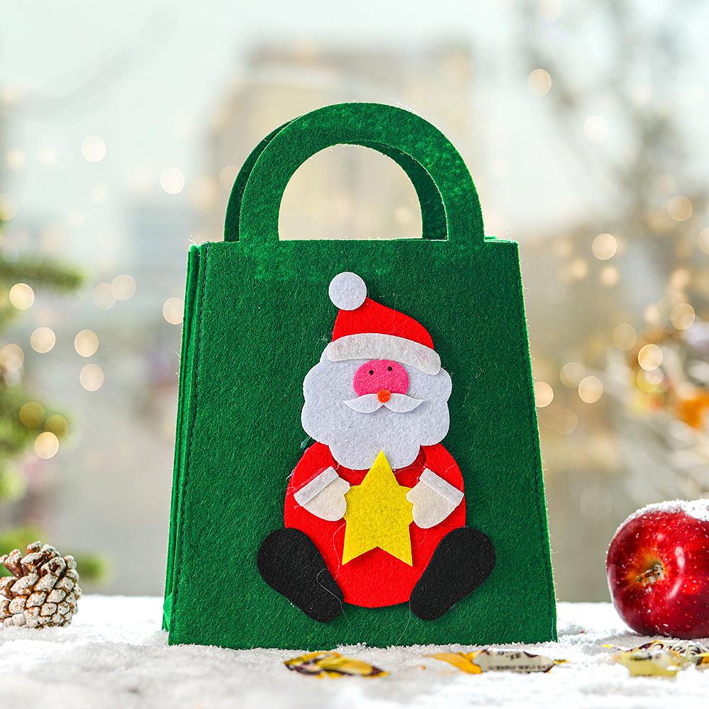 Christmas Bag Reusable Candy Tote Bag Christmas Tote Tote Mini Felt Bag For New Year Kids Present Home Decorations Gift