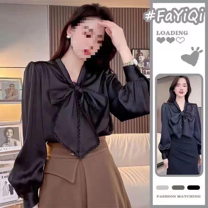 Women's Chic French-Style White Shirt - Trendy Base Layer for Spring & Autumn