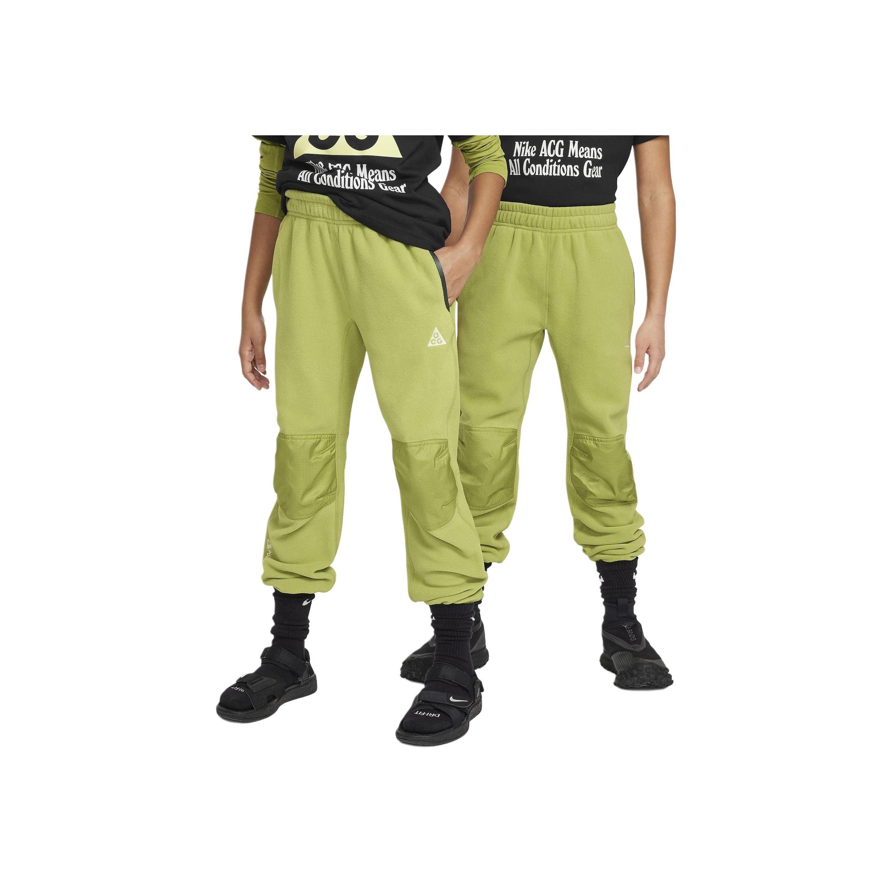 

Nike Kids ACG Polartec Wolf Tree Solid Color Drawstring Panel Fabric Casual Joggers Kids bottoms Green DQ8737-377 XL