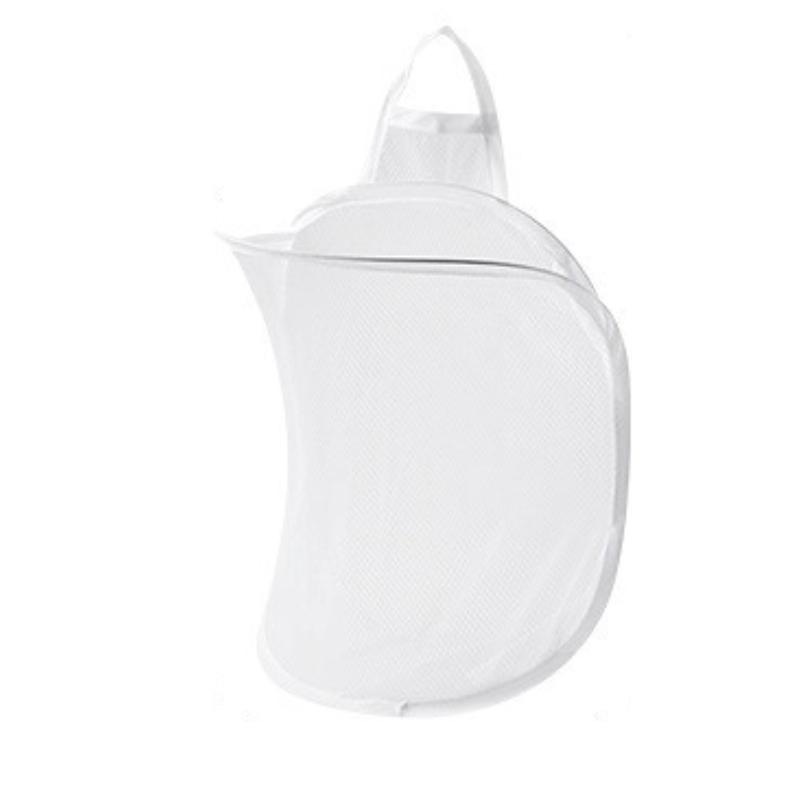 Foldable Mesh Laundry Basket Wall Mounted Adhesive Hanging Storage Bag Bathroom Underwear Clothes Organizer Dirty Clothes Holder