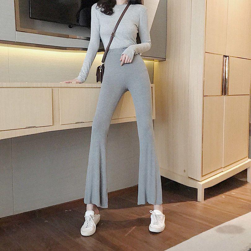 

Women s High Waist Slimming Bell Bottom Pants - 2026 Summer Loose Cropped Wide Leg Casual Thin Trousers S 80-90 lbs