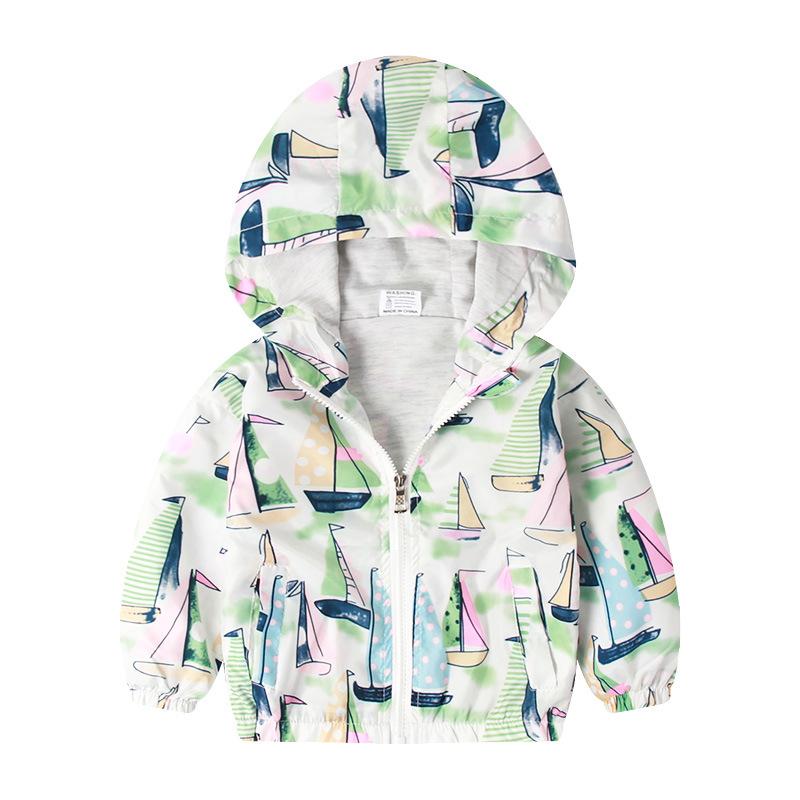 Spring and Autumn children's clothing, wind boys full of dinosaur coats, cartoon windproof jacket