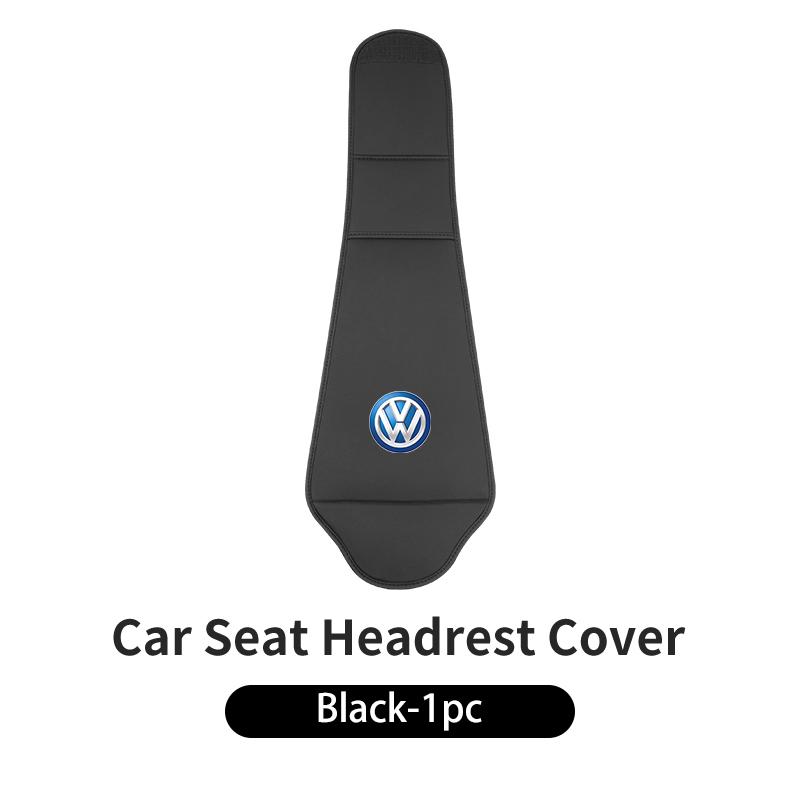 W19Car Seat Headrest Cover Leather Neck Pillow Protector Accessories For Volkswagen VW Golf 4 6 7 GTI Tiguan Passat B5 B6 B7 CC MK5