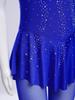 Girls Gymnastics Jumpsuit Shiny Rhinestones Sleeveless Keyhole Back Full Length Skirted Bodysuit