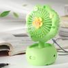 Handlicher Mini-Ventilator Kinder Klein Tragbar USB Wiederaufladbar Desktop Leiser Kühlventilator Grün Blume