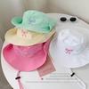 [ZY]1Pcs Summer Hiking Camping Caps Fashion Bow Embroidery Quick Dry Bucket Hat Wide Brim Fordable Sunscreen Y2K Hats Girl Women