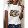 Dames T-shirt met Luipaard Zebra Letterprint, Korte Mouwen, Inspirerende Slogan Print, Comfortabel Topje voor Dagelijks Gebruik