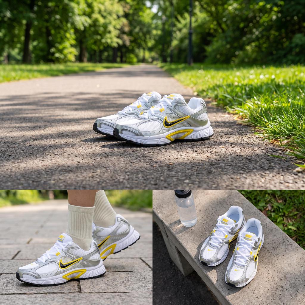 Nike V5 RNR Bianche Bright Citron Argento Metallico Scarpe da Ginnastica da Donna HQ7901-105