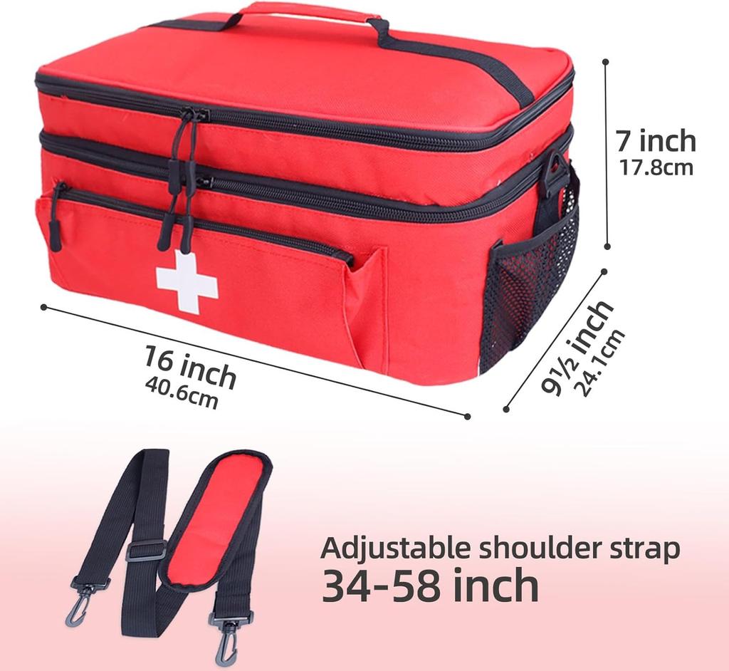 Empty First Aid Bag Medical Storage Bag Lightweight with Handles Gifts Bottle Organizer,Emergency Kits Organizer for Car