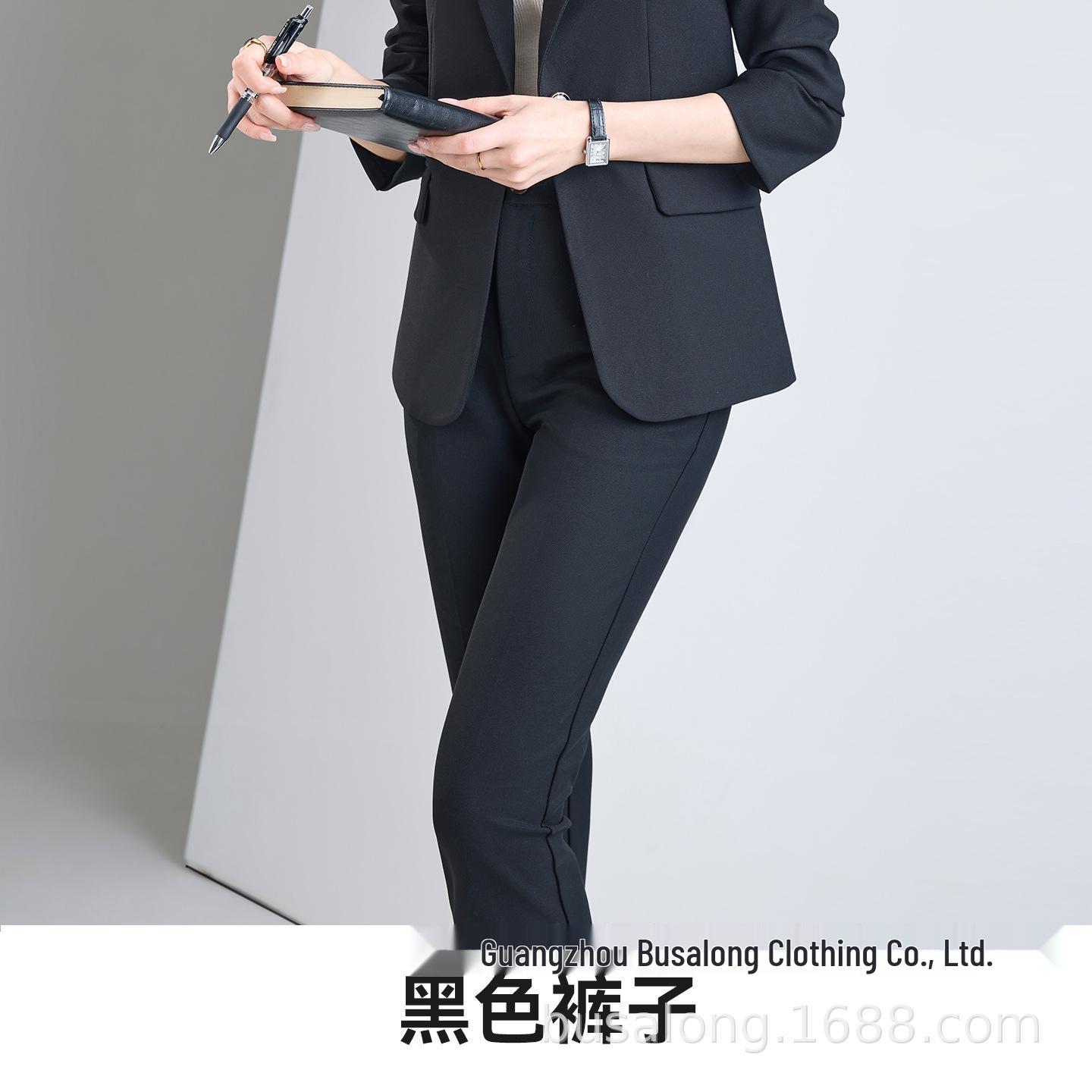 Busalong Women s Long-Sleeve Professional Suit Set with Western-Style Trousers S