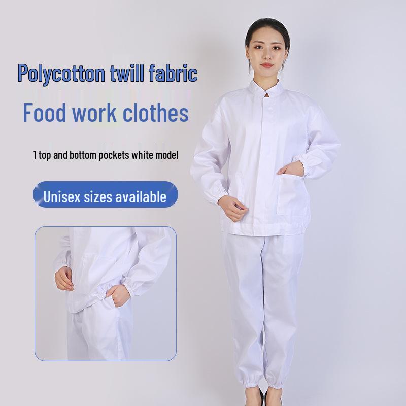 Unisex White Workwear Set for Catering, Food Industry, and Bio-Pharmaceuticals