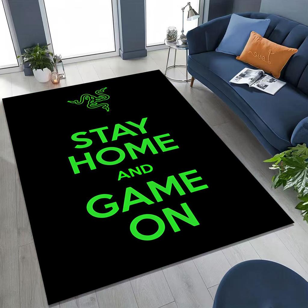 Fashion Razer Logo Moto Art Rug for Bedroom Living Room Sofa Home Doormat Decor, Large Kid Non-slip Floor Mat