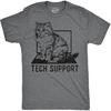 Tech Support Funny T Shirts Cute Kitten Graphic Tee for Men