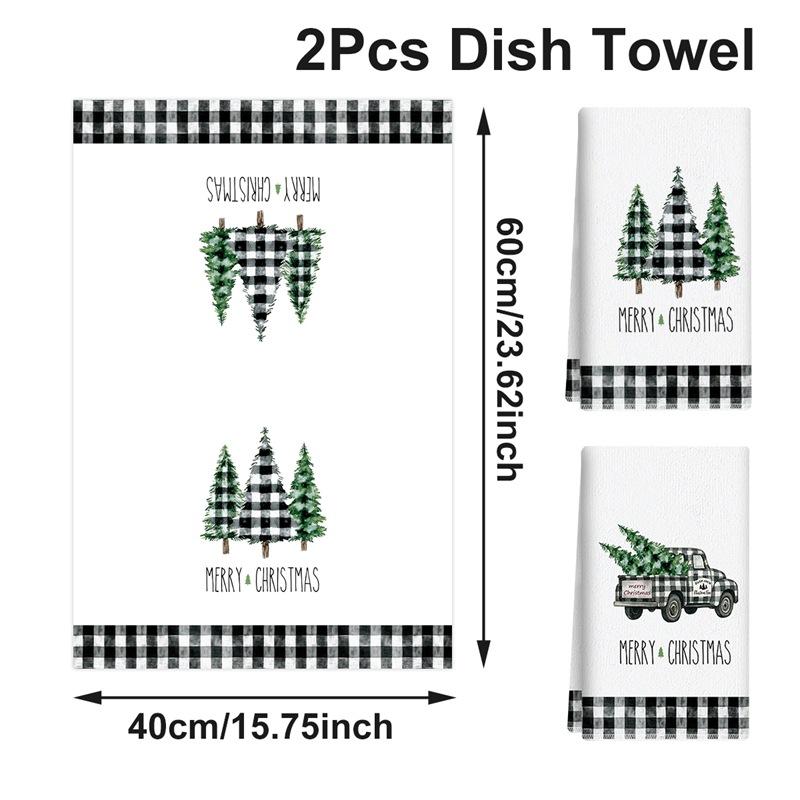 1Pc/2Pcs Christmas Kitchen Towels Merry Christmas Gfits Xmas Santa Claus Dish Towel Navidad Natal New Year 2026 Home Decoration